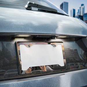 Metal license plate frame