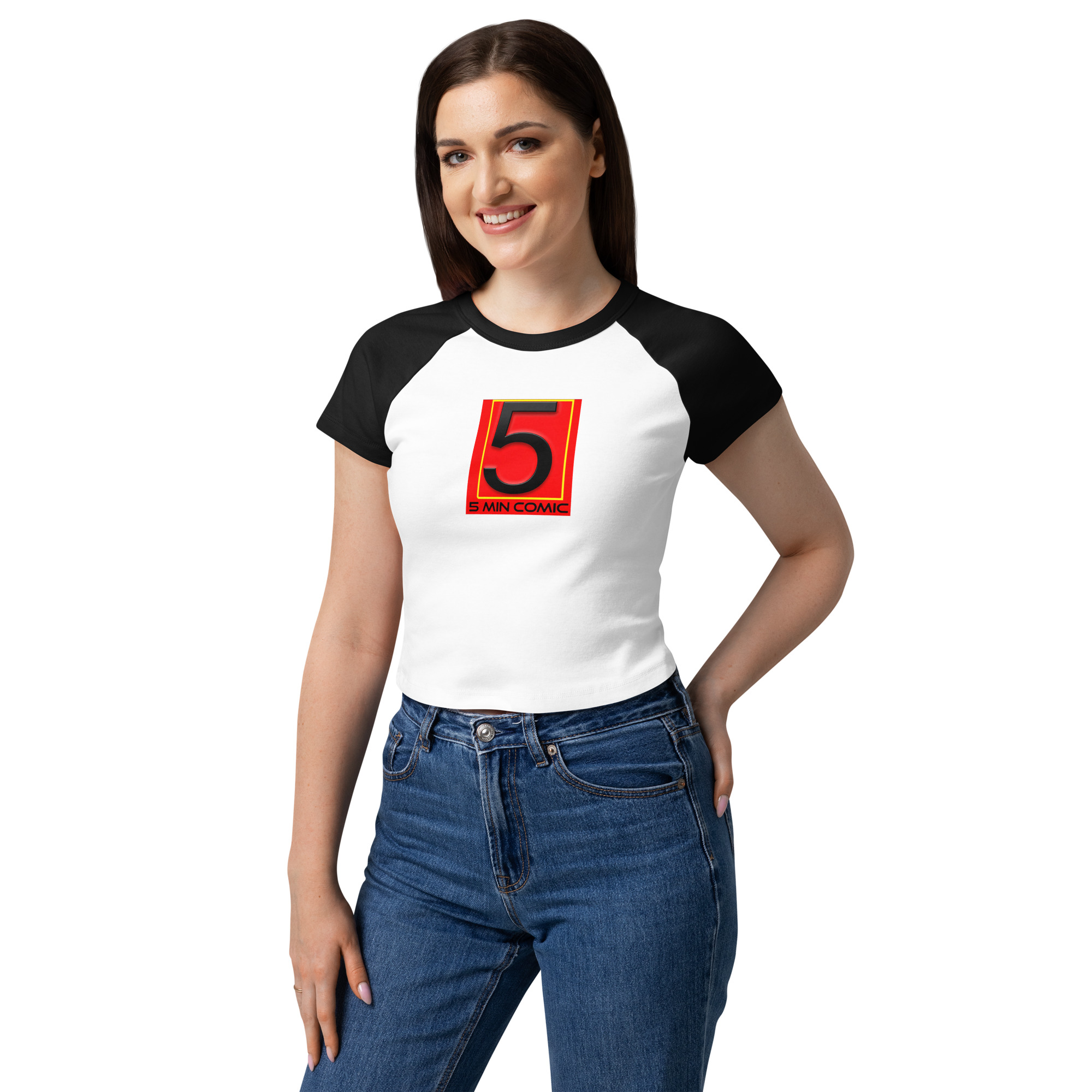 Women’s micro rib raglan baby tee - Image 2