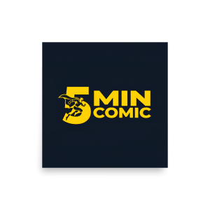 5 Min Comic Black Poster
