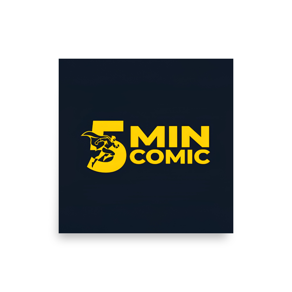 5 Min Comic Black Poster