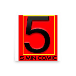 5 Min Comic Red Poster